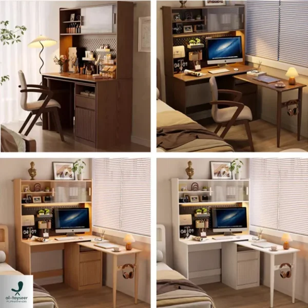 Space Saving Work Station with Pegboard and Rotating Desk