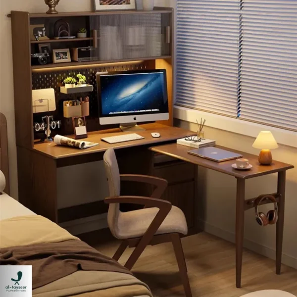 Space Saving Work Station with Pegboard and Rotating Desk