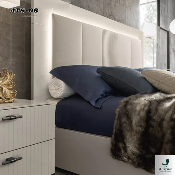 2 Elegant Backlit Headboard Bed