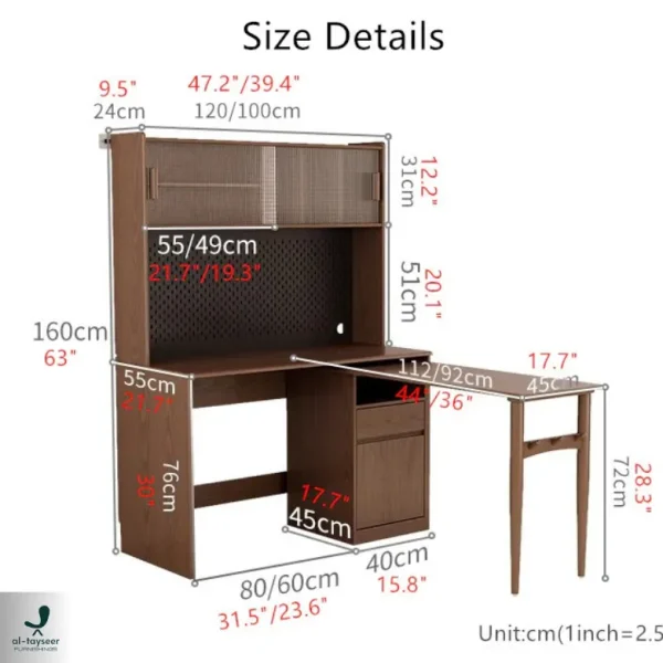 Space Saving Work Station with Pegboard and Rotating Desk