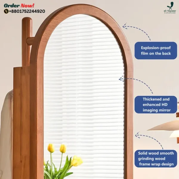 4 360° Rotating Wardrobe with Mirror