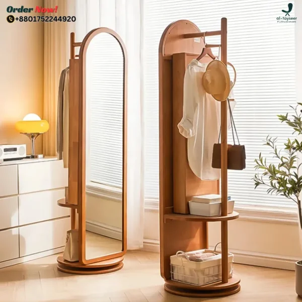 6 360° Rotating Wardrobe with Mirror