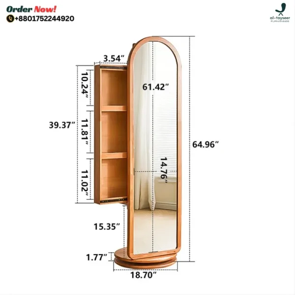 7 360° Rotating Wardrobe with Mirror