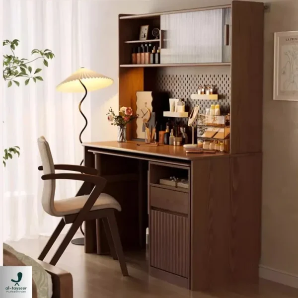 Space Saving Work Station with Pegboard and Rotating Desk