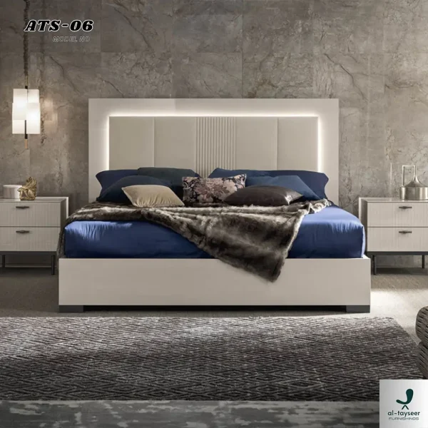 ATS-06 Elegant Backlit Headboard Bed