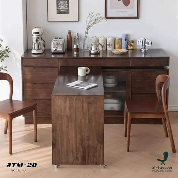 1 Multipurpose Sideboard Cabinet with Rotating Tabletop