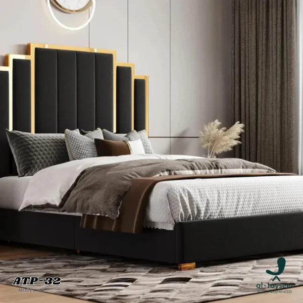 1 Velvet Upholstered Bed