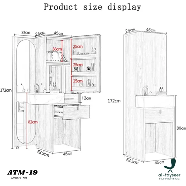 3 VersoGlow Vanity Storage Cabinet