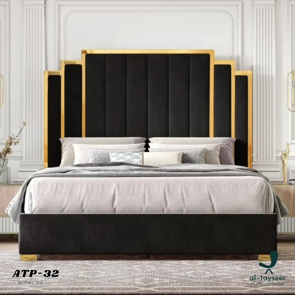4 Velvet Upholstered Bed
