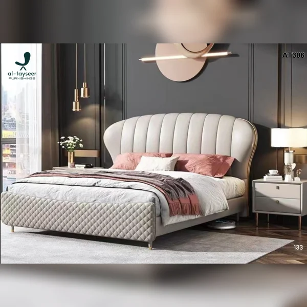 47 White Upholstered Bed