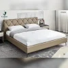 Diamond-Tufted Leather Bed